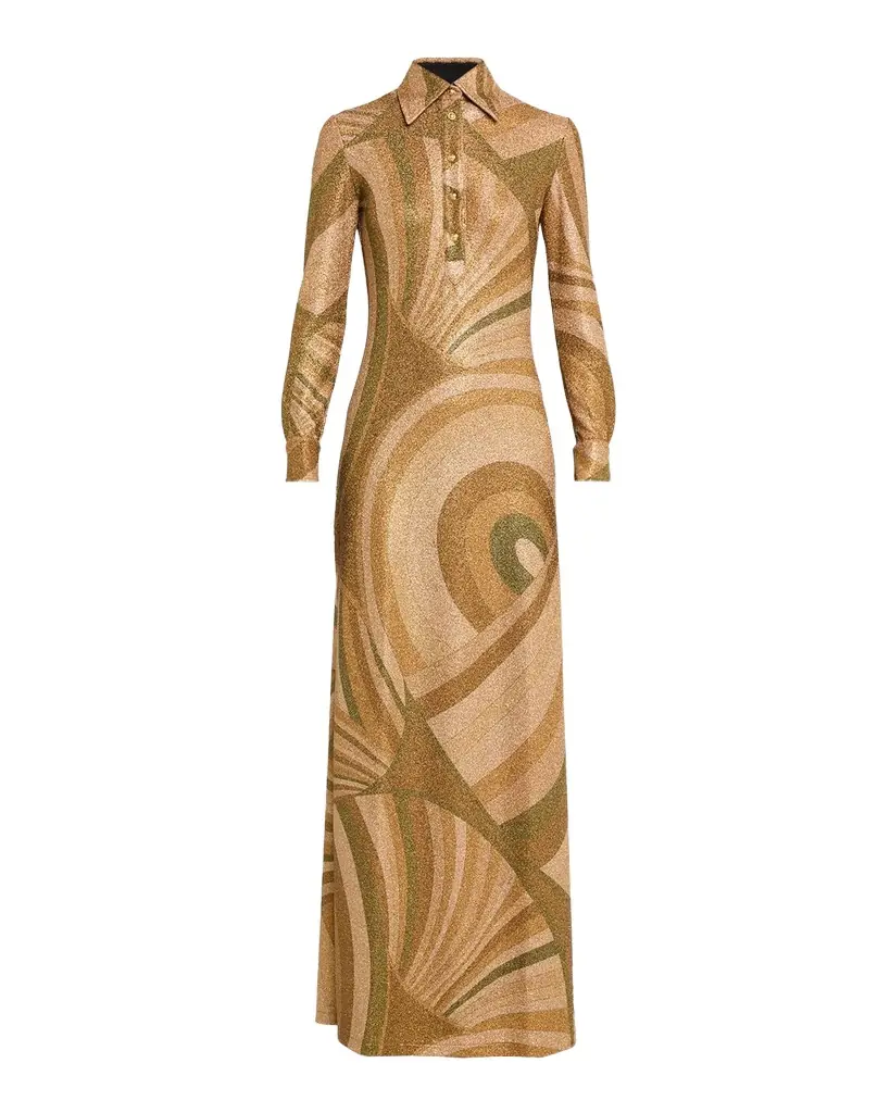 Pucci Iride Print Jersey Lame Dress | Image 1 Pucci Iride Print Jersey Lame Dress | Image 1