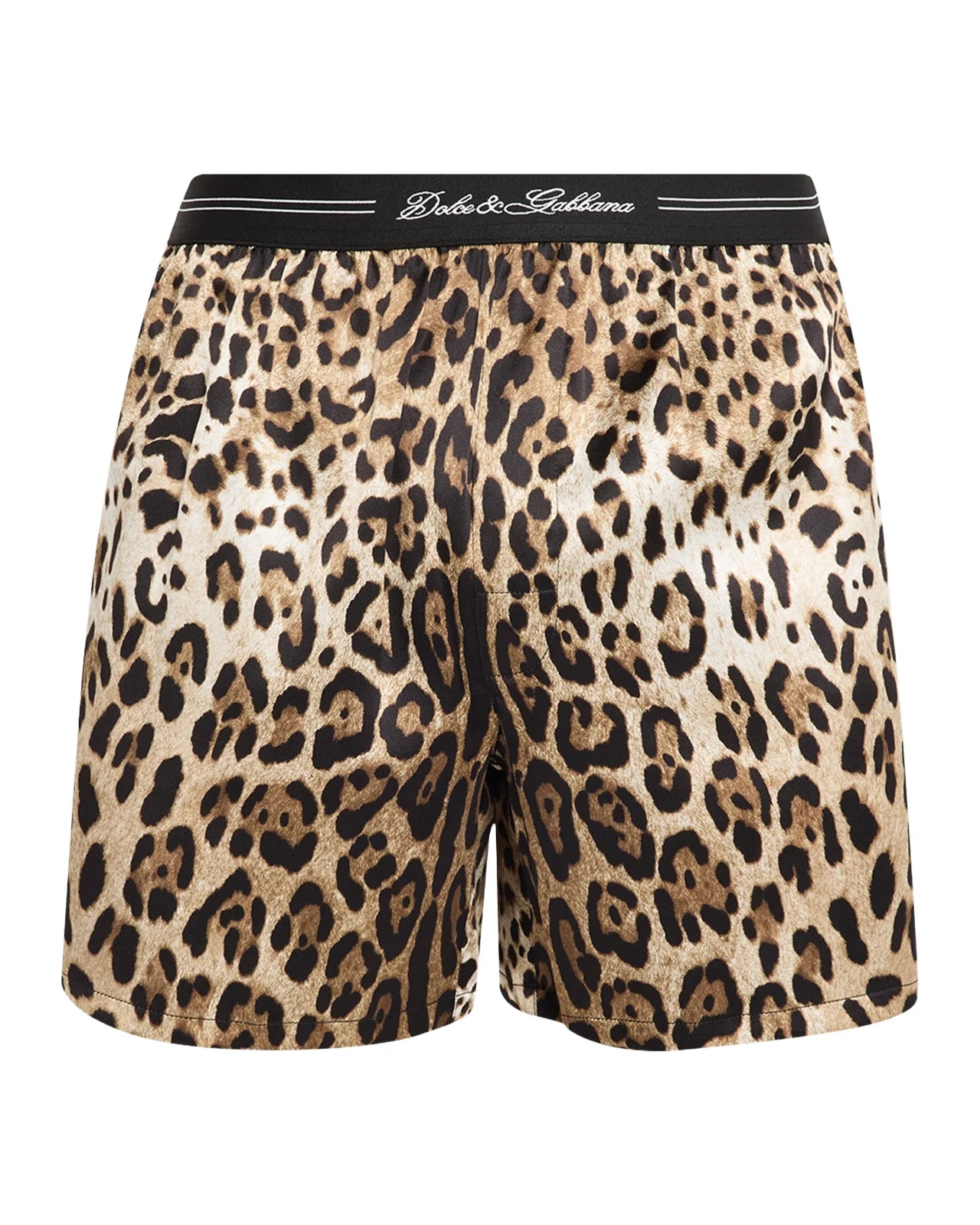 Dolce & Gabbana Men's Leopard-Print Silk Boxer Trunks