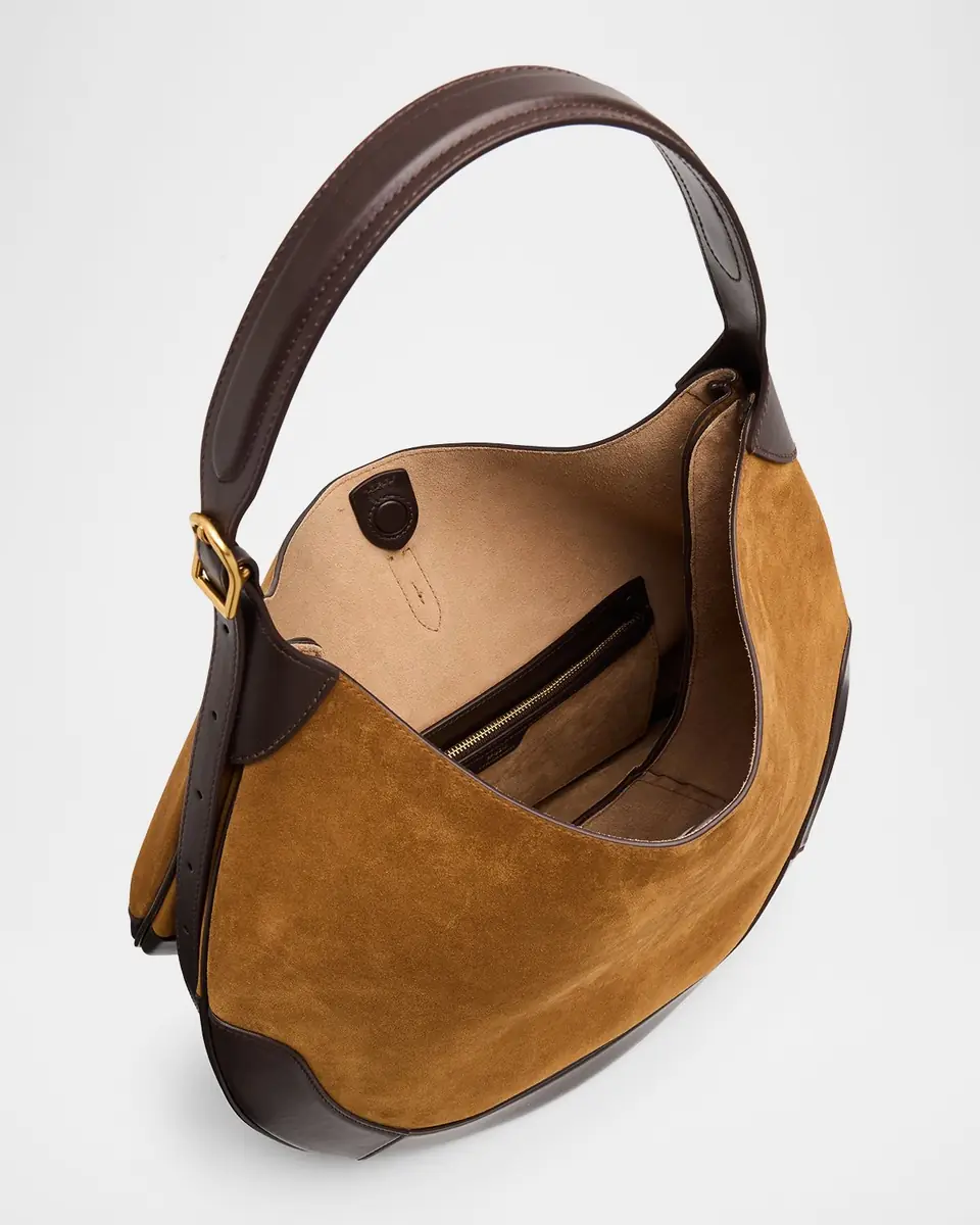 Polo Ralph Lauren Polo ID Suede Large Shoulder Bag | Thumbnail 4