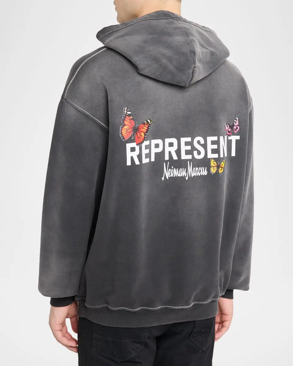 Represent Men's Butterfly Initial Cotton Hoodie | Thumbnail 3