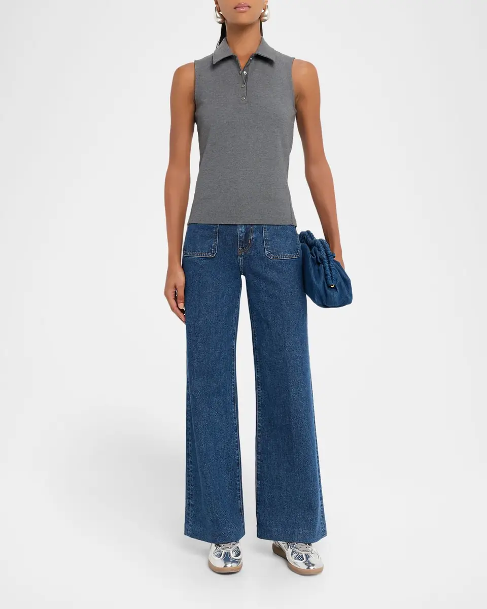 Rag & Bone Irina Sleeveless Ponte Polo Shirt | Thumbnail 2