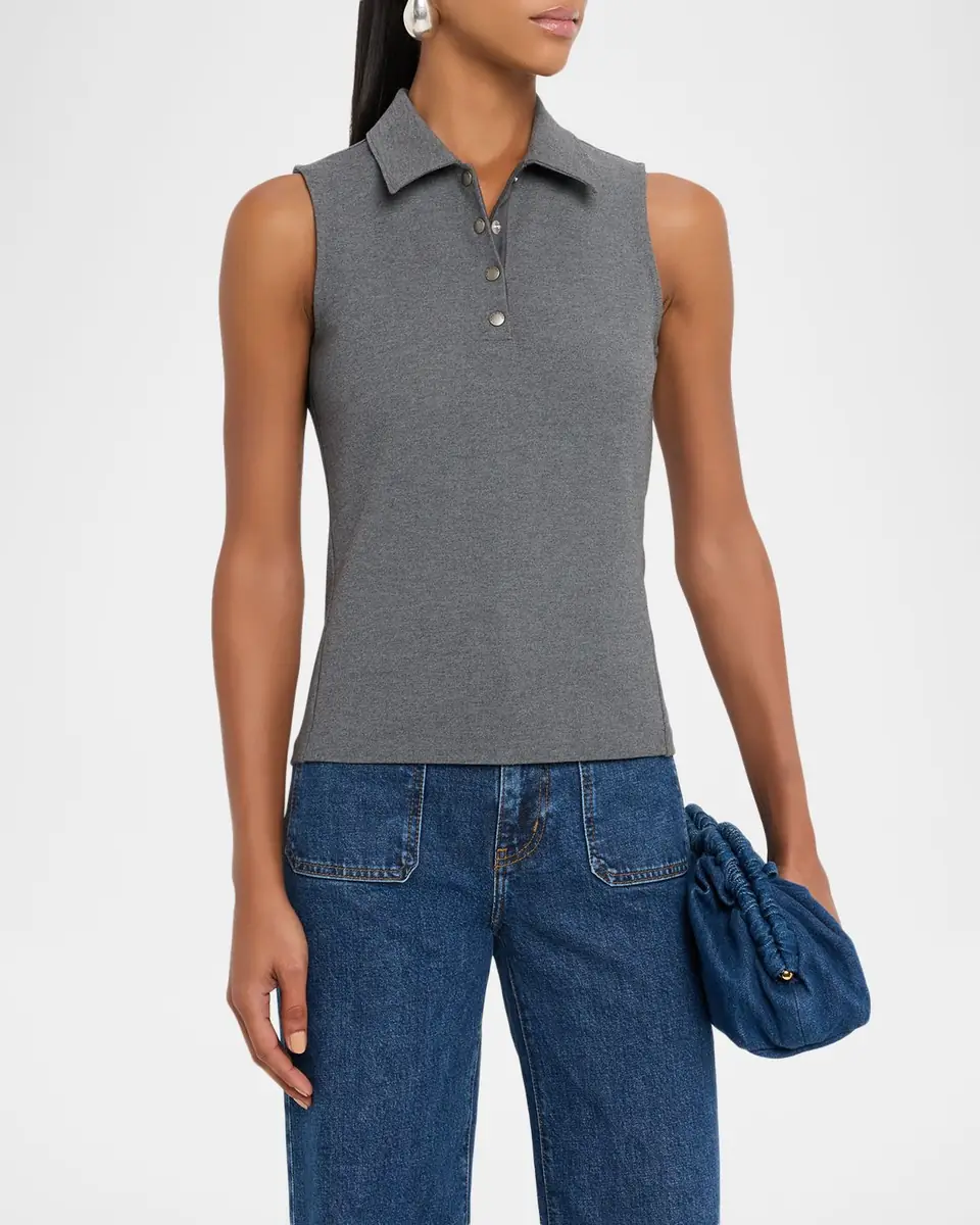 Rag & Bone Irina Sleeveless Ponte Polo Shirt | Thumbnail 4