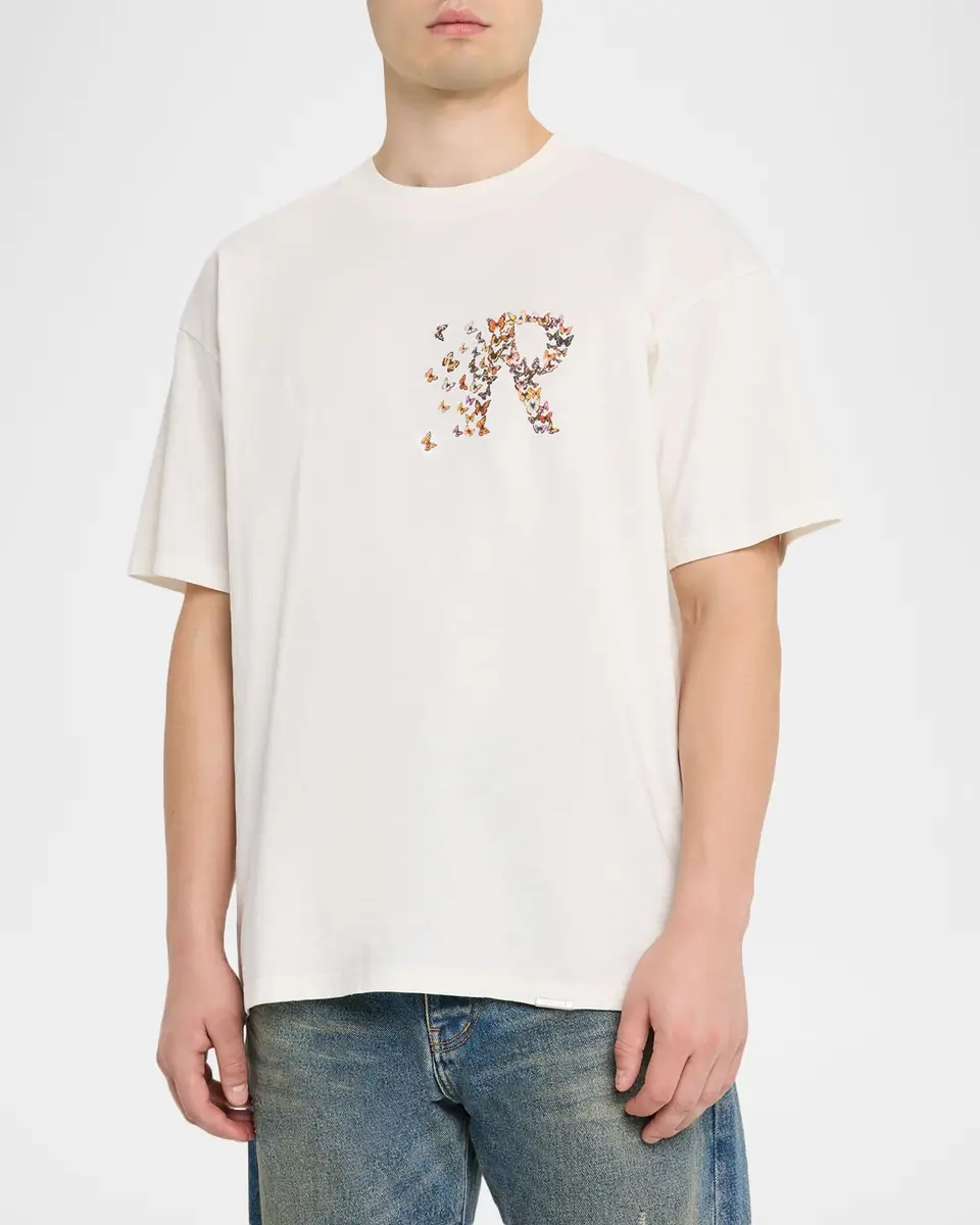 Represent Men's Monarch Logo Cotton Boxy Fit T-Shirt | Thumbnail 4 Represent Men's Monarch Logo Cotton Boxy Fit T-Shirt | Thumbnail 4