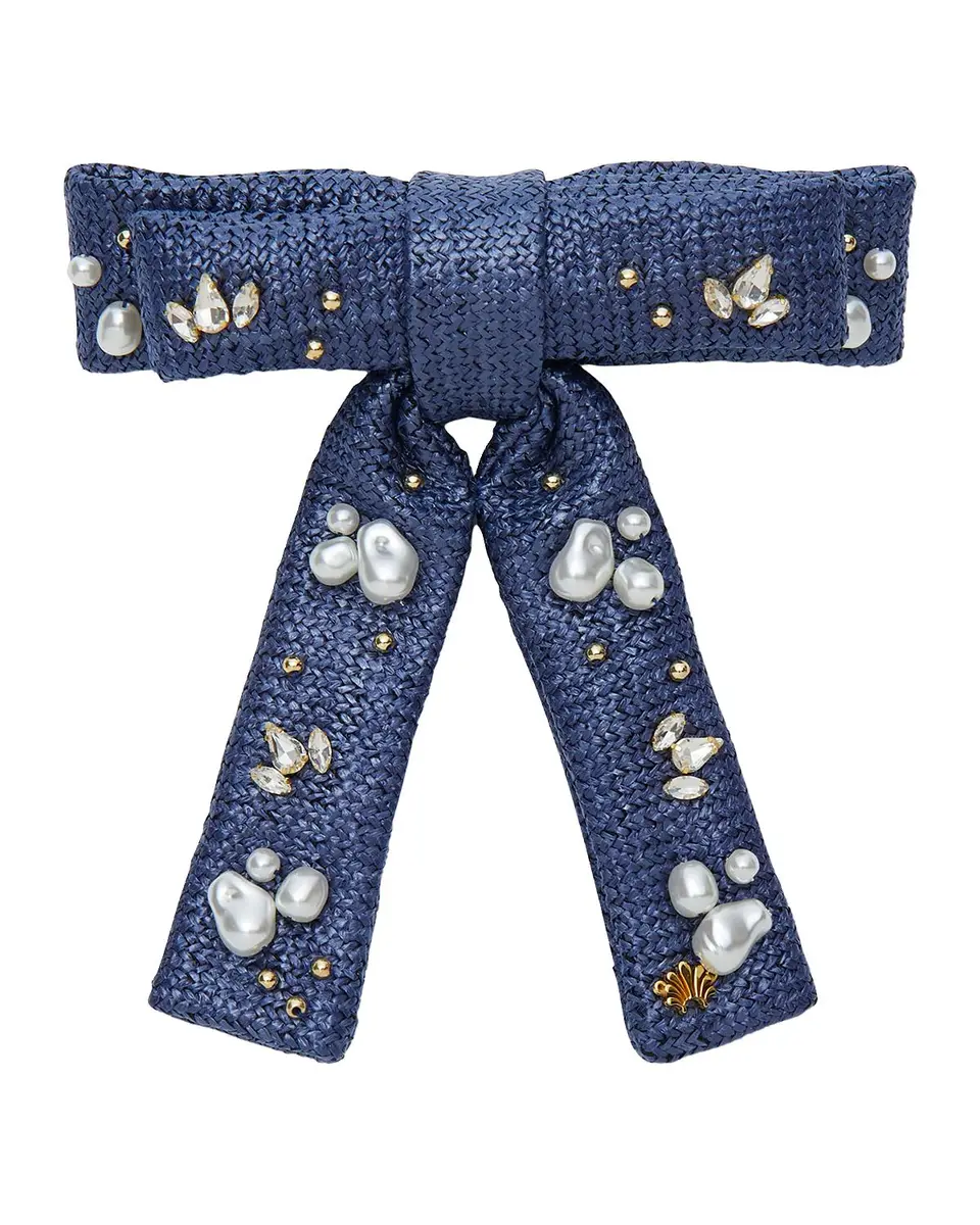 Lele Sadoughi Azure Antoinette Oasis Embellished Bow Barrette | Thumbnail 3