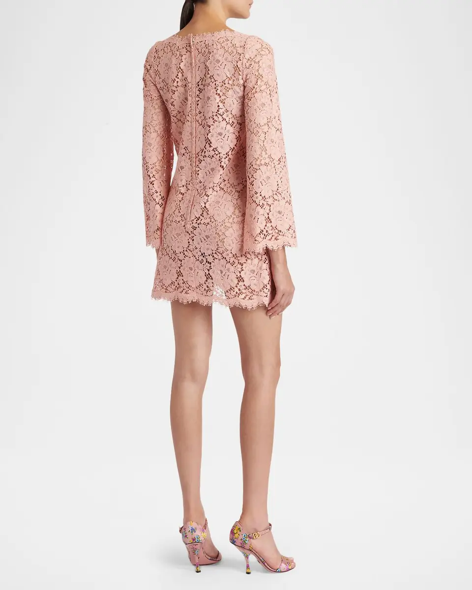Dolce & Gabbana Guipure Lace Long-Sleeve Mini Dress | Thumbnail 3
