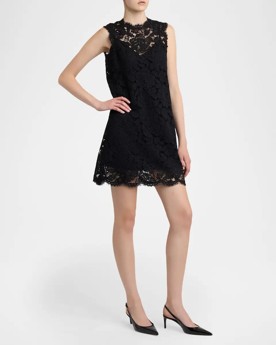Dolce & Gabbana Sleeveless Floral Lace A-Line Dress | Thumbnail 4 Dolce & Gabbana Sleeveless Floral Lace A-Line Dress | Thumbnail 4