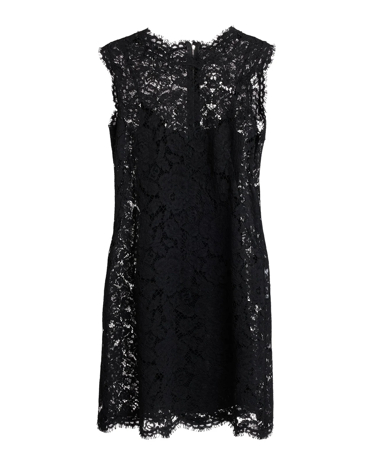 Sleeveless Floral Lace A-Line Dress