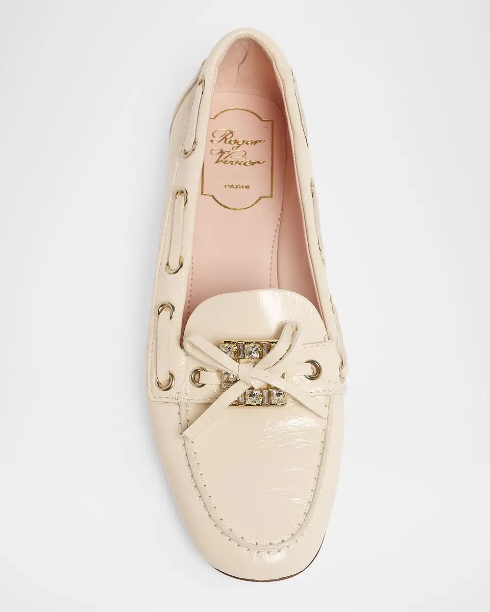 Roger Vivier Roundytoe Strass Leather Boat Loafers | Thumbnail 3 Roger Vivier Roundytoe Strass Leather Boat Loafers | Thumbnail 3