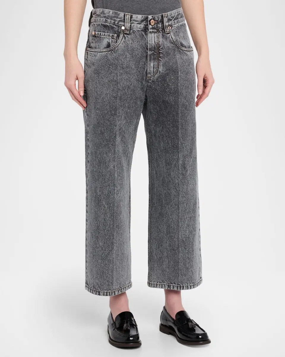 Brunello Cucinelli Contemporary Square Straight-Leg Capri Jeans | Thumbnail 4 Brunello Cucinelli Contemporary Square Straight-Leg Capri Jeans | Thumbnail 4