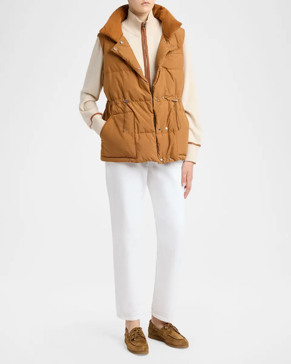 Kiton Suede-Collar Down Vest | Thumbnail 2 Kiton Suede-Collar Down Vest | Thumbnail 2