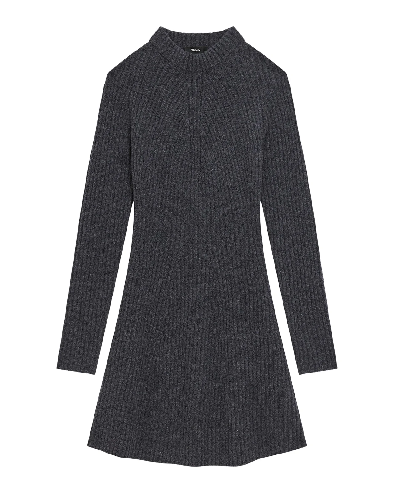 Cashmere-Wool Ribbed Sweater Dress