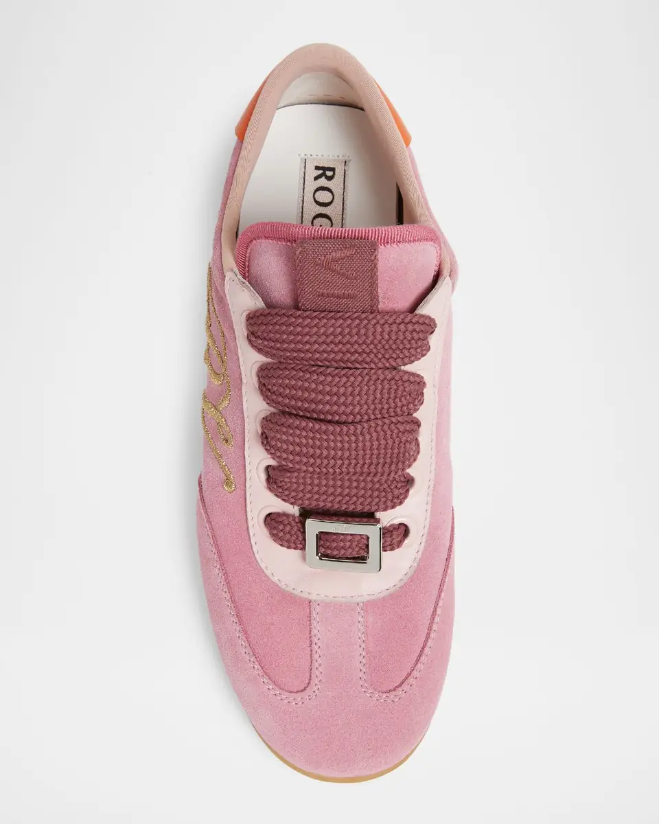 Roger Vivier Viv Mixed Leather Low-Top Sneakers | Thumbnail 4