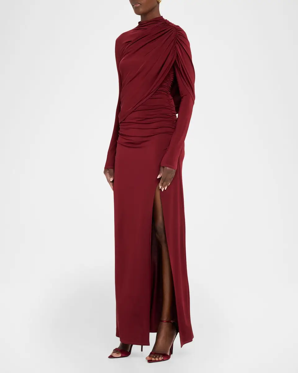 LAPOINTE Asymmetric Shawl Draped Jersey Gown | Thumbnail 4 LAPOINTE Asymmetric Shawl Draped Jersey Gown | Thumbnail 4