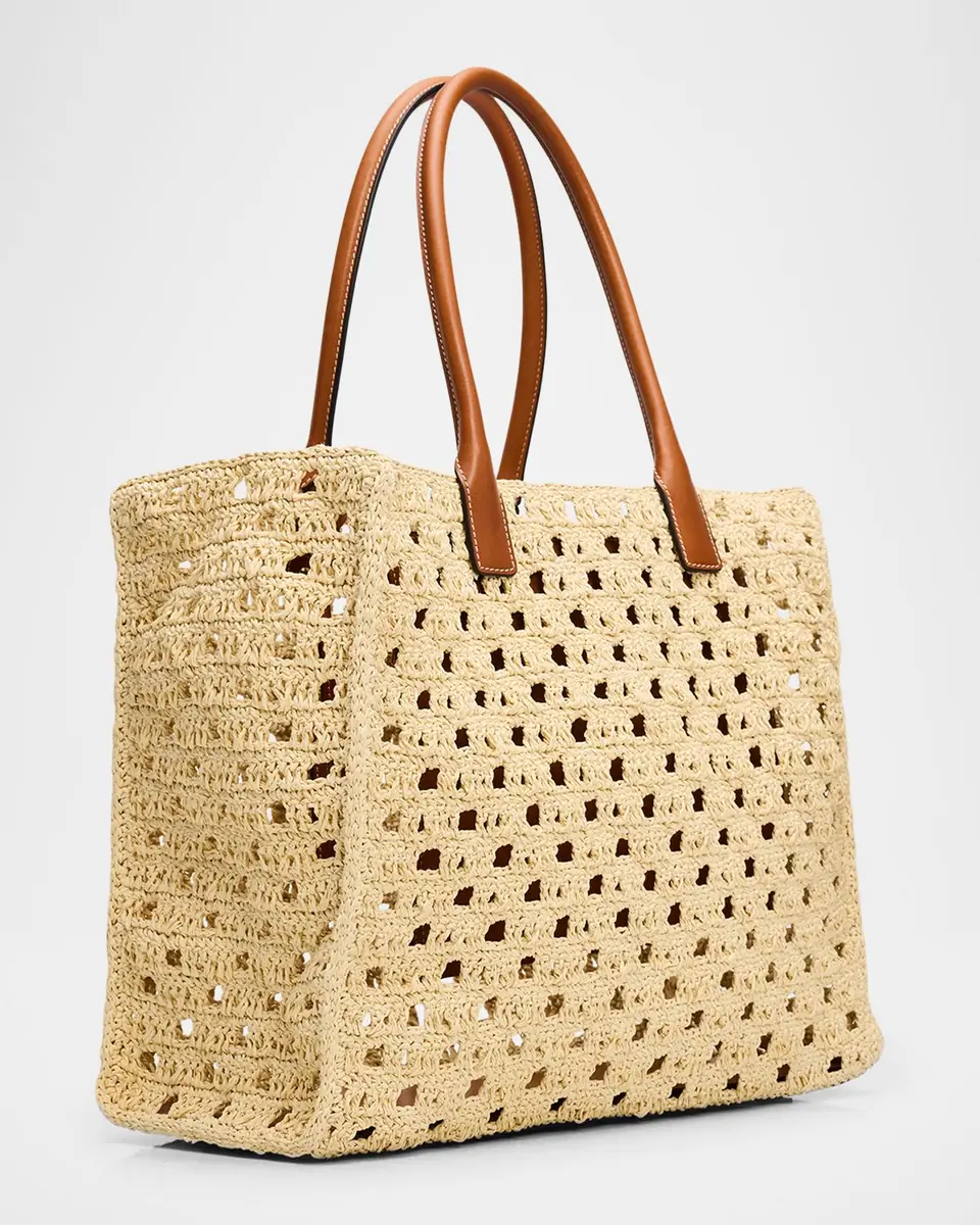 Versace La Medusa Large Crochet Raffia Tote Bag | Thumbnail 3 Versace La Medusa Large Crochet Raffia Tote Bag | Thumbnail 3