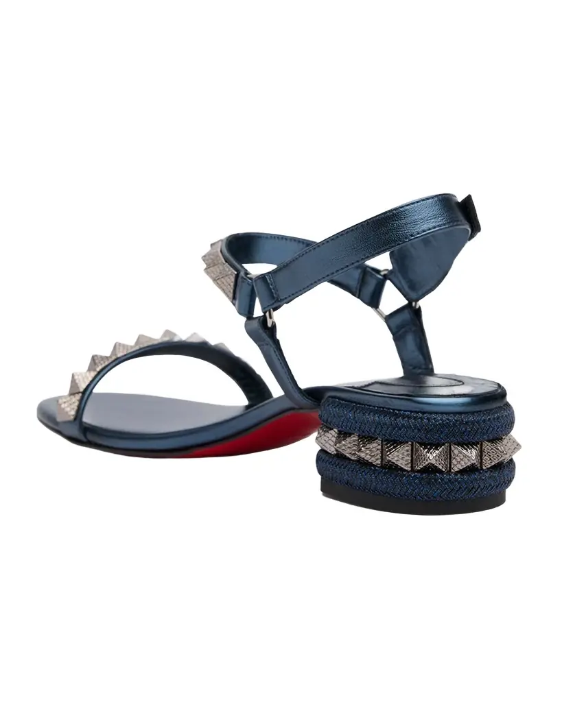 Christian Louboutin 30mm Pyra Metallic Nappa Leather Sandals | Image 1 Christian Louboutin 30mm Pyra Metallic Nappa Leather Sandals | Image 1