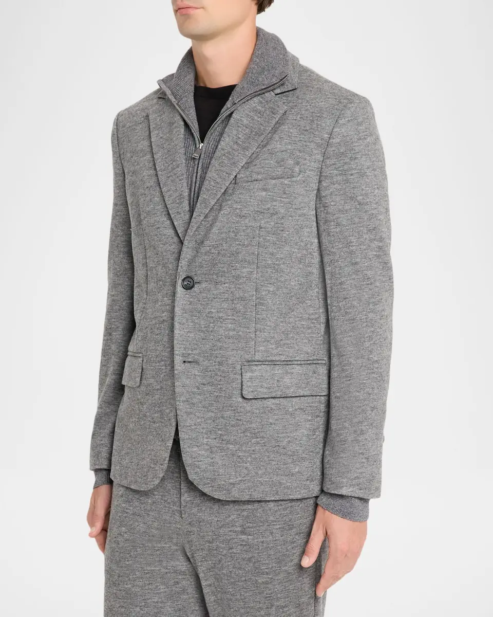 Simkhai Men's Tristen Single-Breasted Wool Blazer | Thumbnail 4 Simkhai Men's Tristen Single-Breasted Wool Blazer | Thumbnail 4