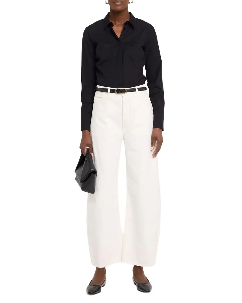 Nili Lotan Tribeca Barrel-Leg Ankle Jeans | Image 1 Nili Lotan Tribeca Barrel-Leg Ankle Jeans | Image 1
