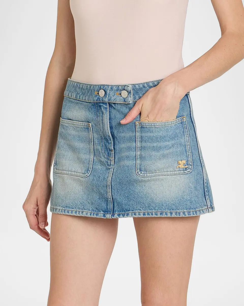 Courrèges Signature Denim Mini Skirt | Thumbnail 5