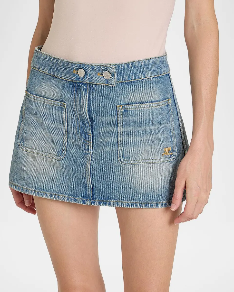 Courrèges Signature Denim Mini Skirt | Thumbnail 6