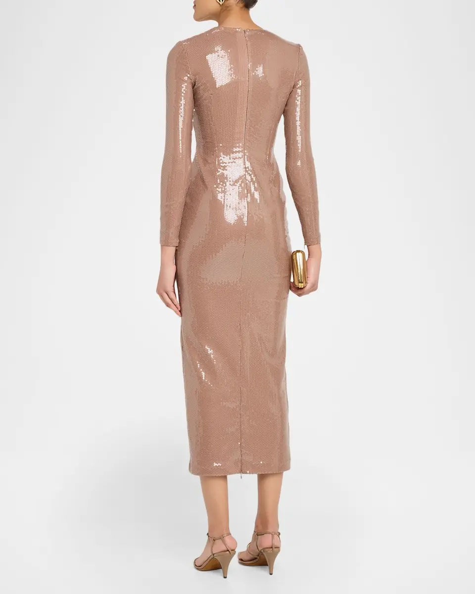 Alex Perry Sequined Long-Sleeve Midi Dress | Thumbnail 3 Alex Perry Sequined Long-Sleeve Midi Dress | Thumbnail 3