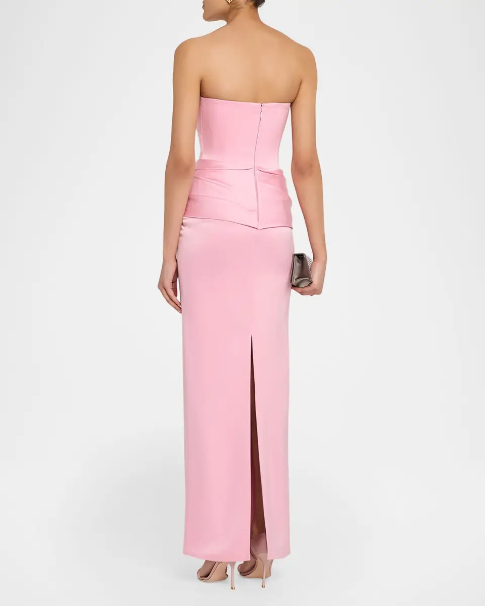 Alex Perry Strapless Draped Satin Crepe Column Gown | Thumbnail 3 Alex Perry Strapless Draped Satin Crepe Column Gown | Thumbnail 3