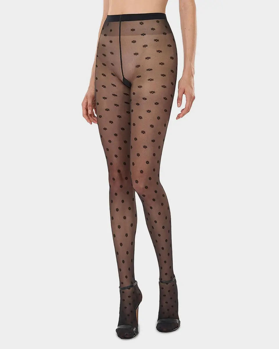 Wolford Daisy Sheer Floral Tights | Thumbnail 2 Wolford Daisy Sheer Floral Tights | Thumbnail 2