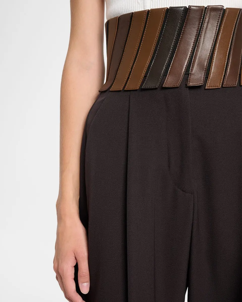 Alaïa Belted Wool Gabardine Pants | Thumbnail 3