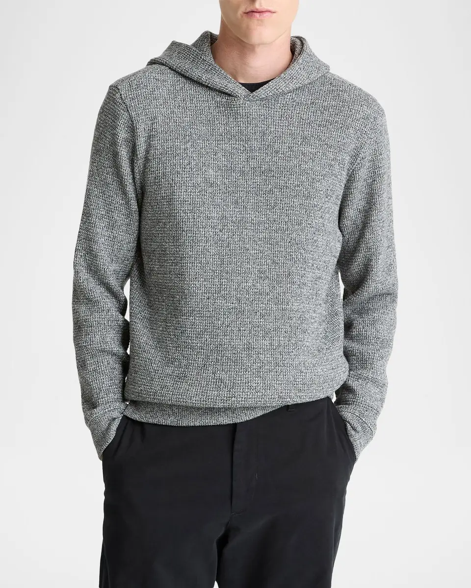 Vince Men's Brushed Waffle Hoodie | Thumbnail 4 Vince Men's Brushed Waffle Hoodie | Thumbnail 4