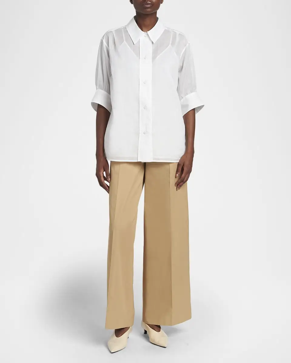 Jil Sander Mid-Rise Cotton Wide-Leg Pants | Thumbnail 2 Jil Sander Mid-Rise Cotton Wide-Leg Pants | Thumbnail 2