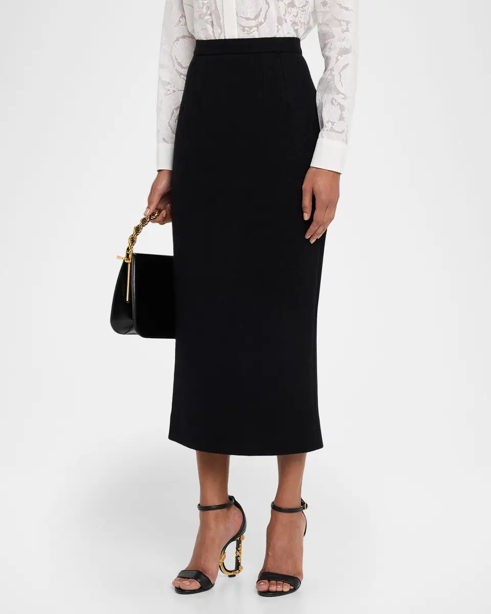 Dolce & Gabbana Brushed Wool Midi Pencil Skirt | Thumbnail 3 Dolce & Gabbana Brushed Wool Midi Pencil Skirt | Thumbnail 3