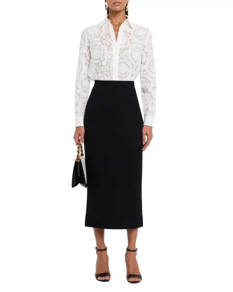 Dolce & Gabbana Brushed Wool Midi Pencil Skirt | Image 1 Dolce & Gabbana Brushed Wool Midi Pencil Skirt | Image 1