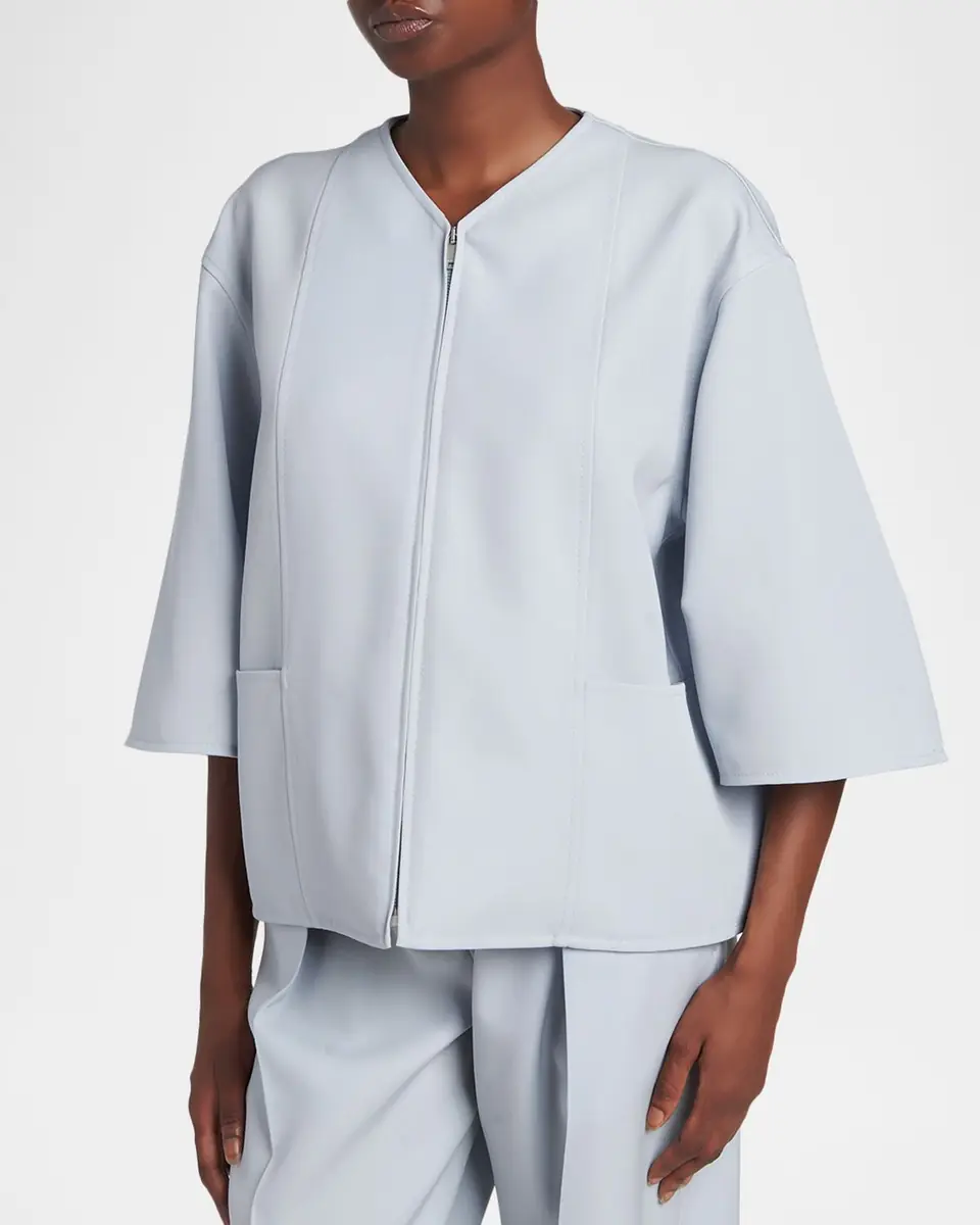 Jil Sander 3/4-Sleeve Zip Jacket | Thumbnail 4 Jil Sander 3/4-Sleeve Zip Jacket | Thumbnail 4