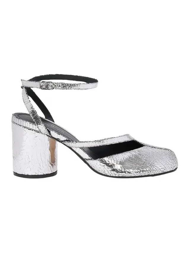 Maison Margiela Tabi Broken Mirror Leather Split-Toe Pumps