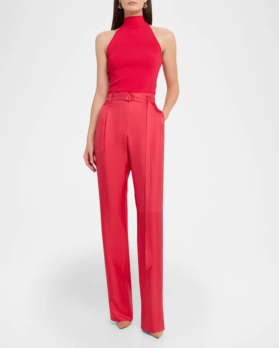Lapointe Silky Twill Belted Pants | Thumbnail 2