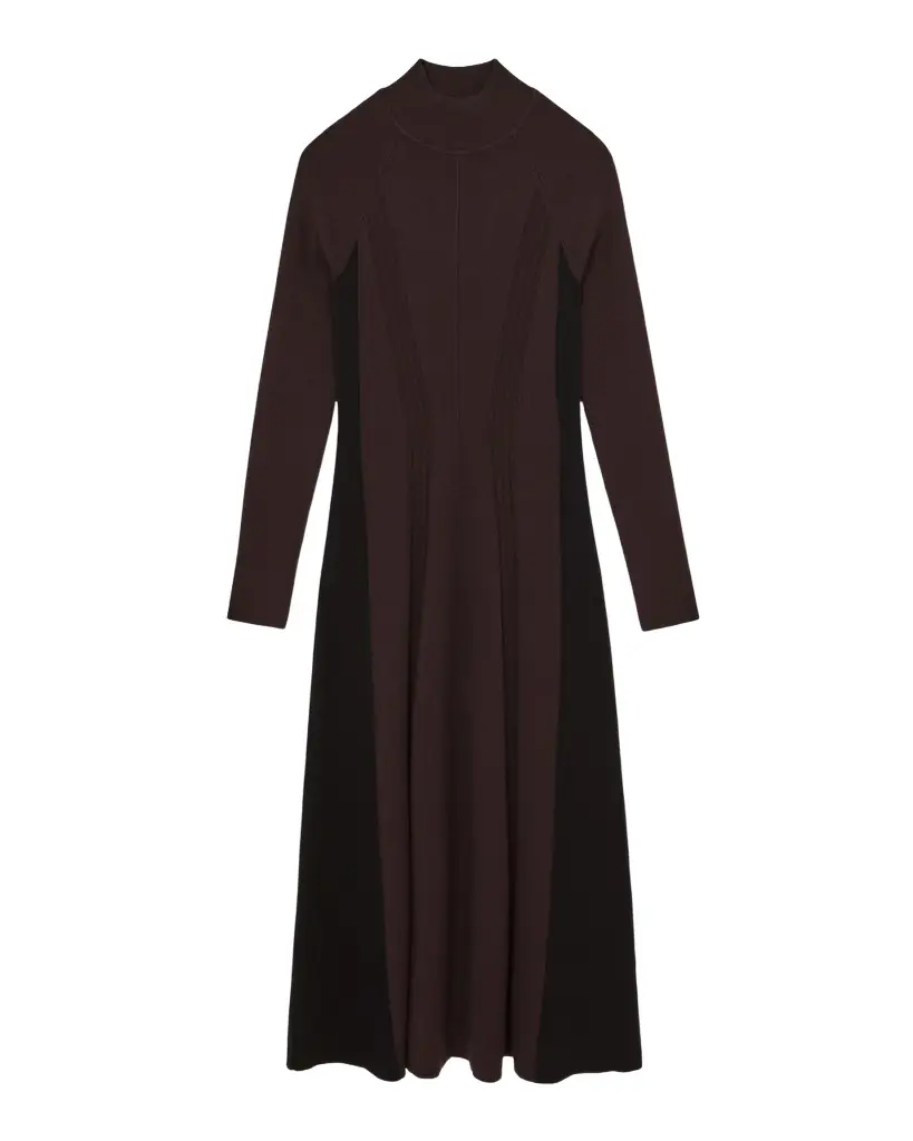 Reiss Zaya Contrast-Panel Knit Midi Dress | Image 1 Reiss Zaya Contrast-Panel Knit Midi Dress | Image 1