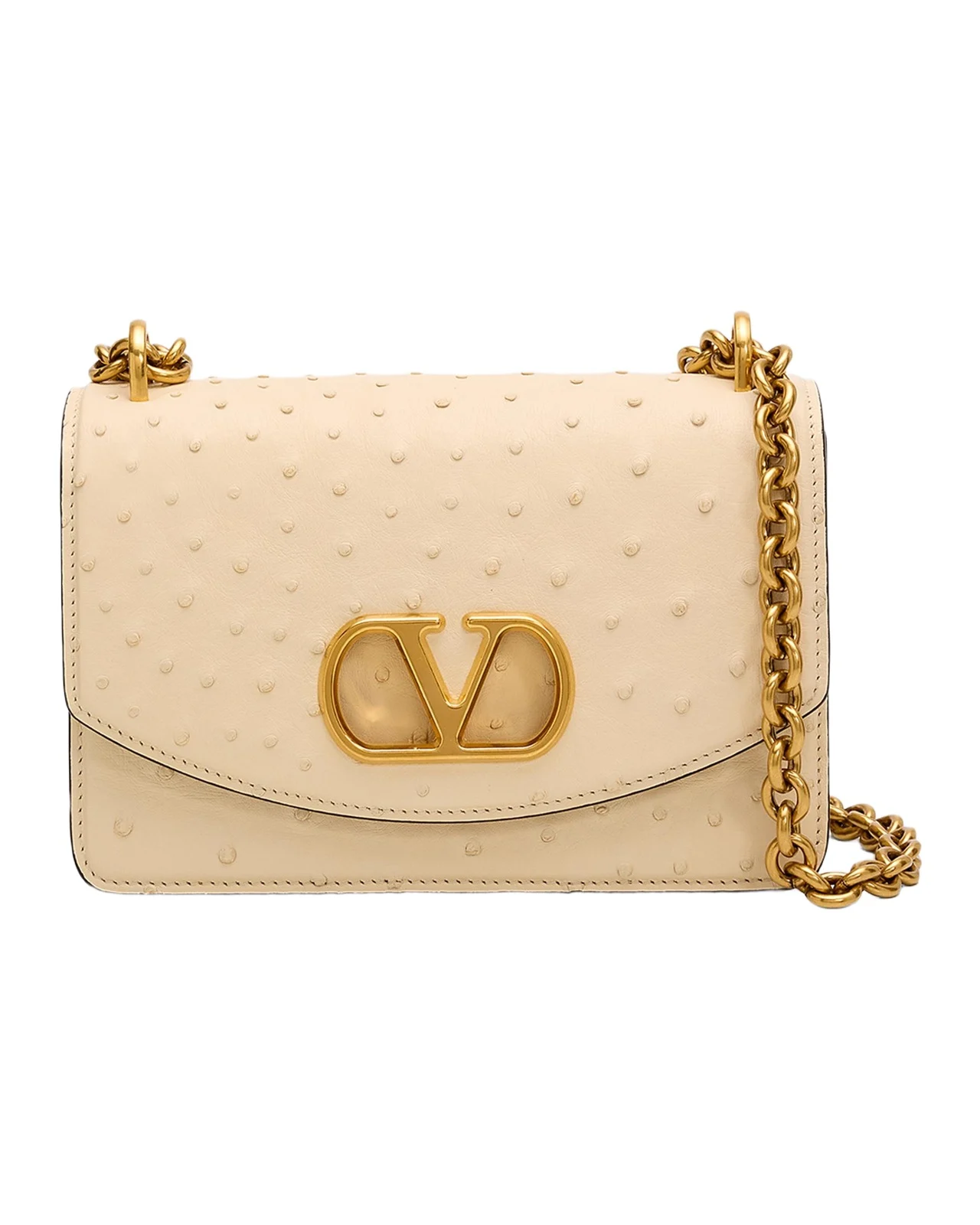 Vain Ostrich Leather Shoulder Bag Vain Ostrich Leather Shoulder Bag