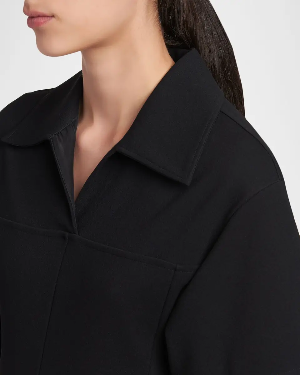 Jil Sander Short-Sleeve Crepe A-Line Midi Dress | Thumbnail 5 Jil Sander Short-Sleeve Crepe A-Line Midi Dress | Thumbnail 5