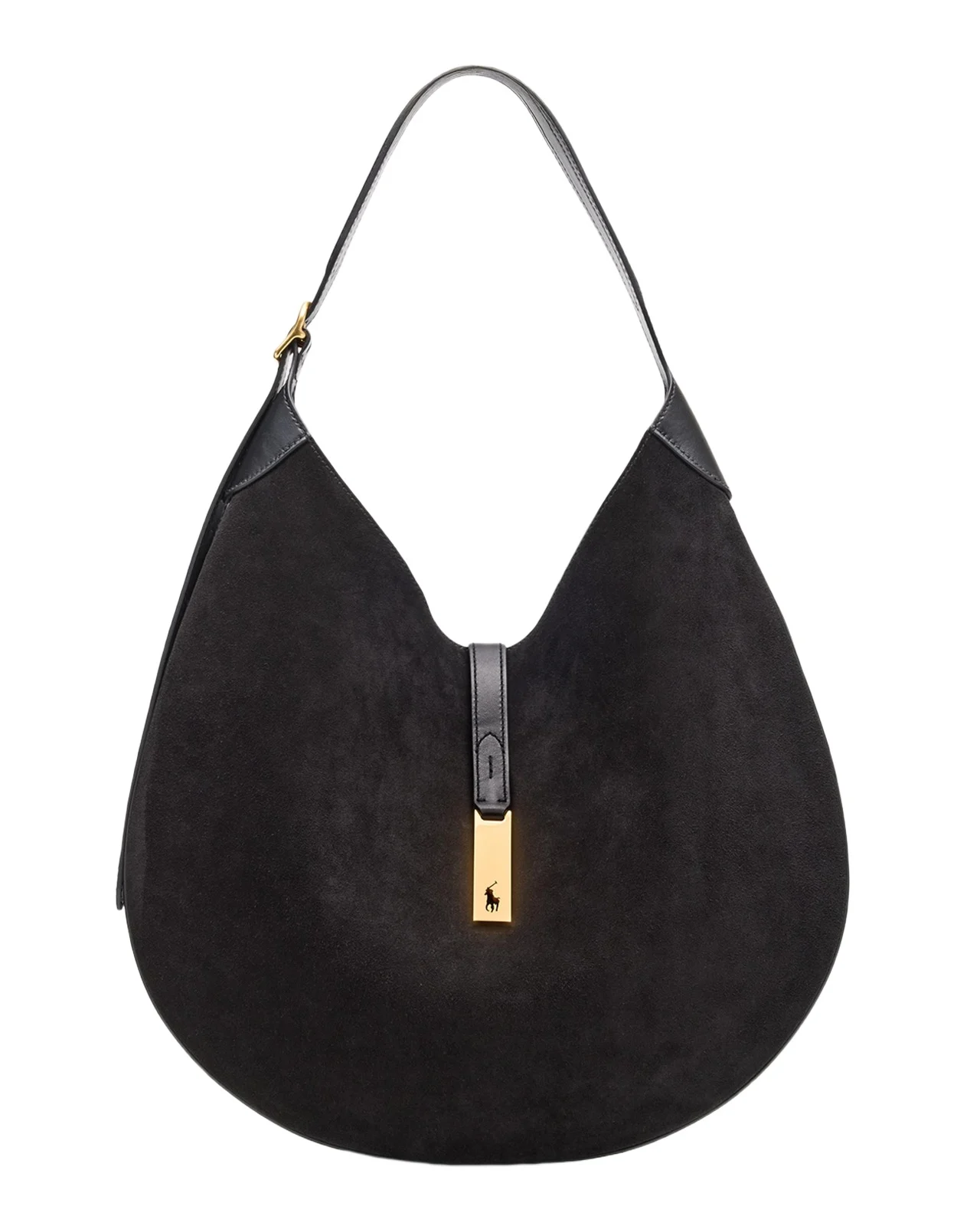 Polo ID Suede Large Shoulder Bag