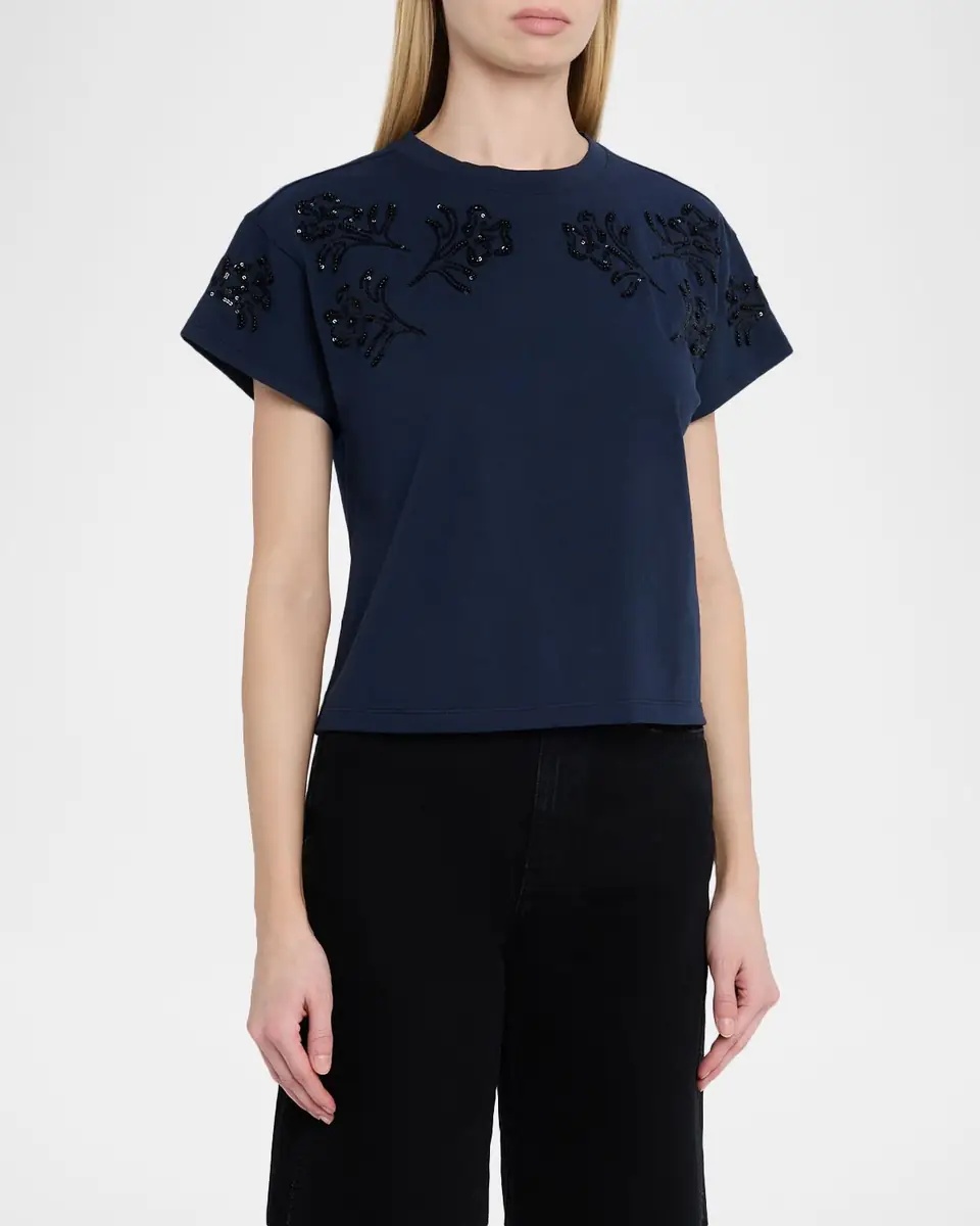 Rag & Bone Kelly Boxy Beaded Floral Tee | Thumbnail 3