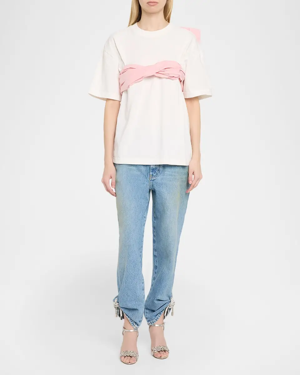 AREA Taffeta Knot Bandeau T-Shirt | Thumbnail 2 AREA Taffeta Knot Bandeau T-Shirt | Thumbnail 2