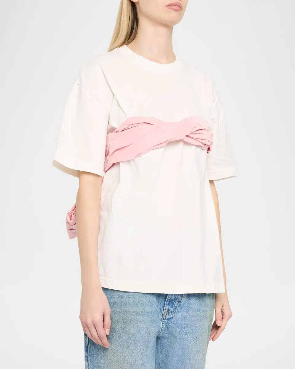 AREA Taffeta Knot Bandeau T-Shirt | Thumbnail 4 AREA Taffeta Knot Bandeau T-Shirt | Thumbnail 4