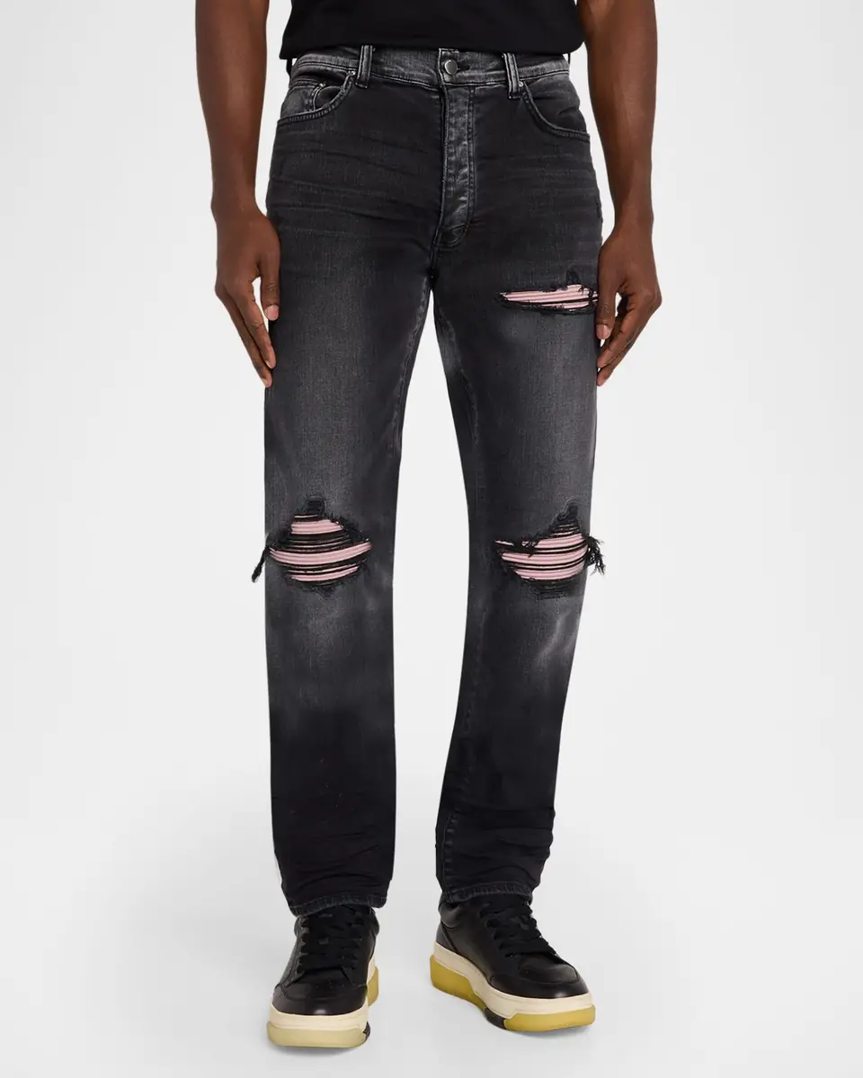 AMIRI Men's Mx1 Ultrasuede-Repaired Stretch Denim Jeans | Thumbnail 4 AMIRI Men's Mx1 Ultrasuede-Repaired Stretch Denim Jeans | Thumbnail 4