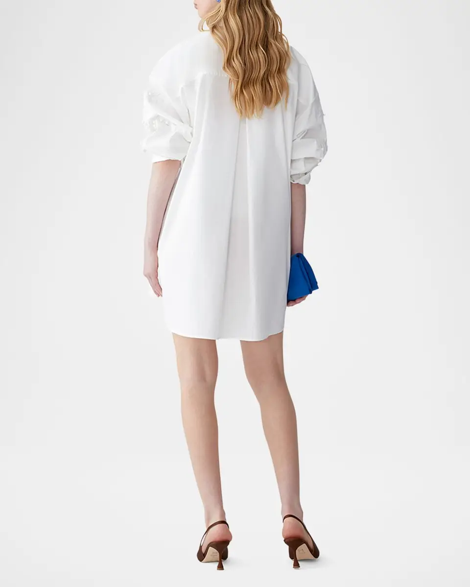 Carolina Herrera Grecian Embroidered Oversized Button-Down Shirt | Thumbnail 3 Carolina Herrera Grecian Embroidered Oversized Button-Down Shirt | Thumbnail 3
