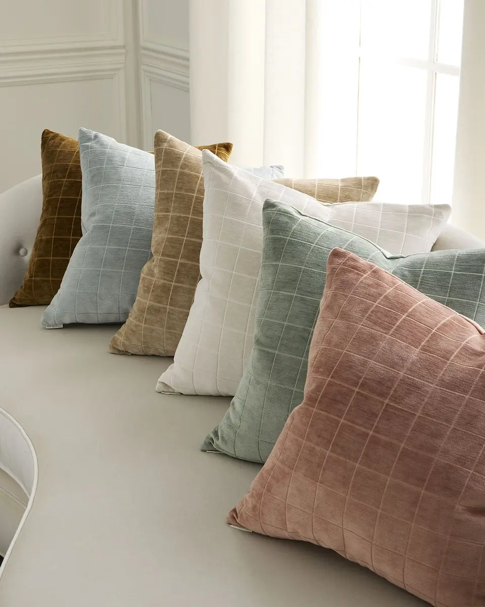 D.V. KAP Home Camden Check Decorative Pillow, 22" Square | Image 1 D.V. KAP Home Camden Check Decorative Pillow, 22" Square | Image 1