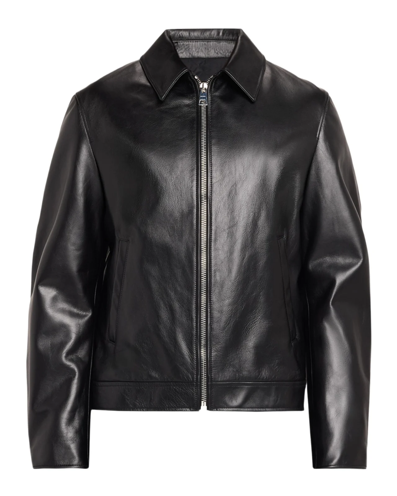 Men's Leather Full-Zip Biker Jacket Men's Leather Full-Zip Biker Jacket