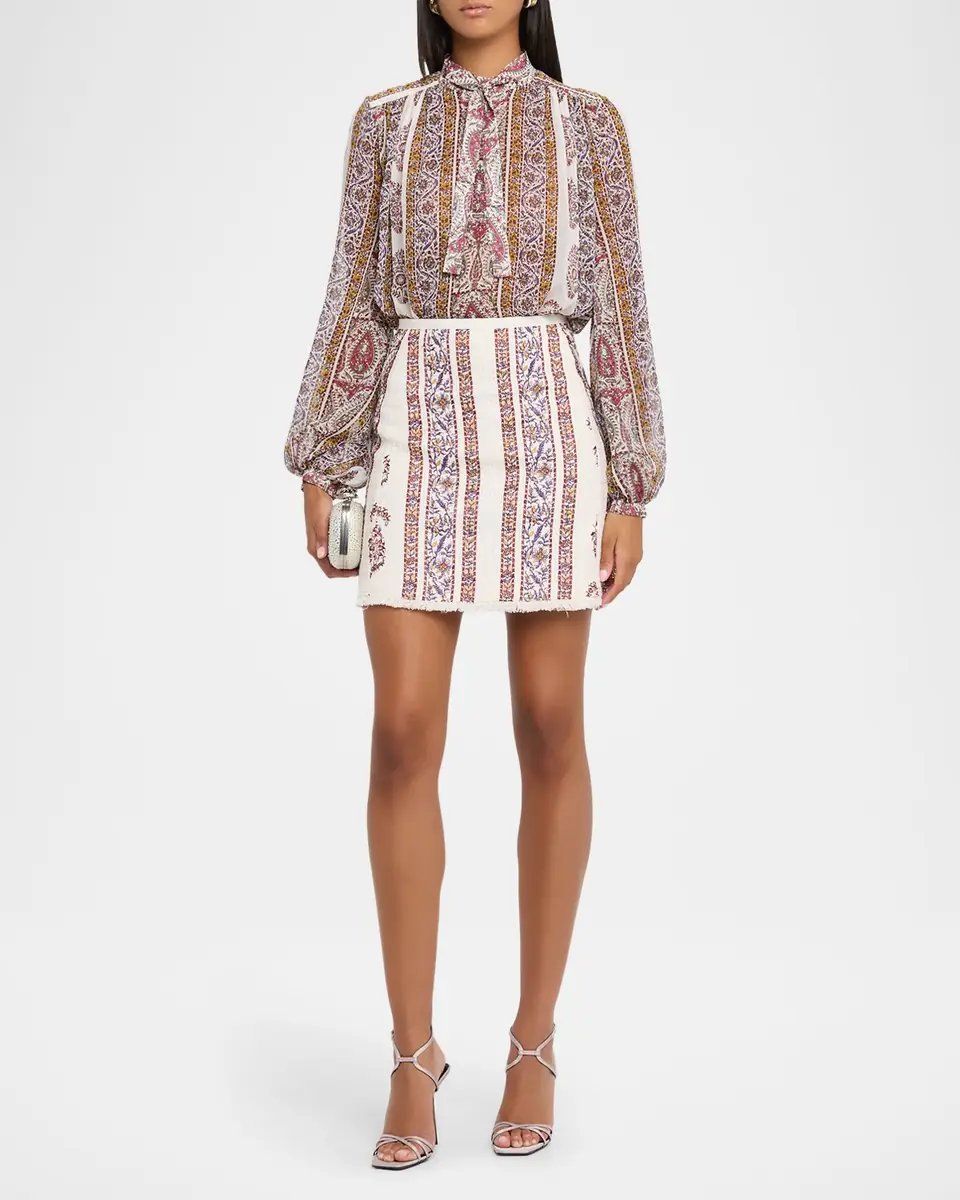 Giambattista Valli Floral Bouclé A-Line Mini Skirt | Thumbnail 2 Giambattista Valli Floral Bouclé A-Line Mini Skirt | Thumbnail 2