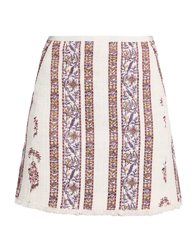 Giambattista Valli Floral Bouclé A-Line Mini Skirt | Image 1 Giambattista Valli Floral Bouclé A-Line Mini Skirt | Image 1