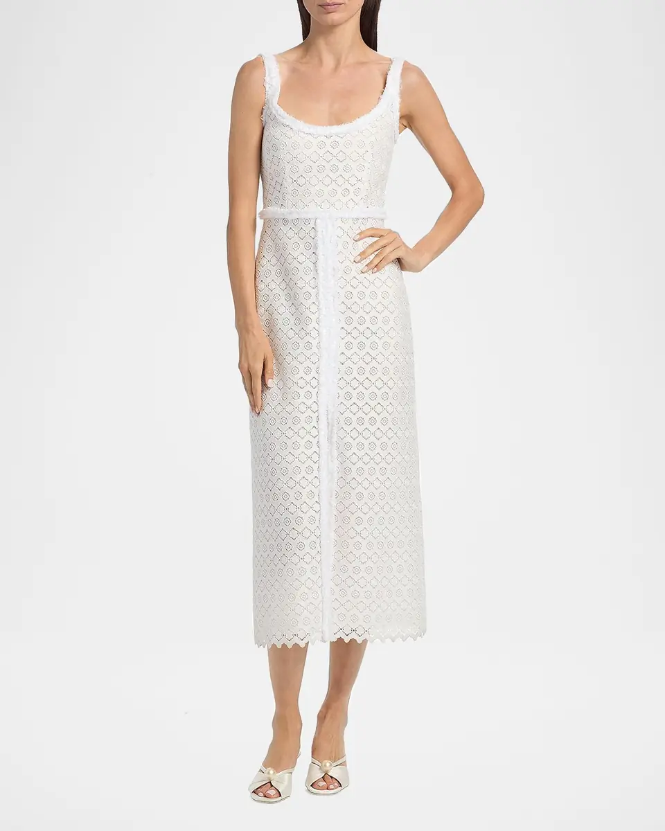 Giambattista Valli Floral Macramé Sleeveless Midi Dress | Thumbnail 2 Giambattista Valli Floral Macramé Sleeveless Midi Dress | Thumbnail 2