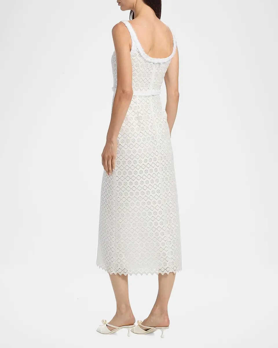 Giambattista Valli Floral Macramé Sleeveless Midi Dress | Thumbnail 3 Giambattista Valli Floral Macramé Sleeveless Midi Dress | Thumbnail 3