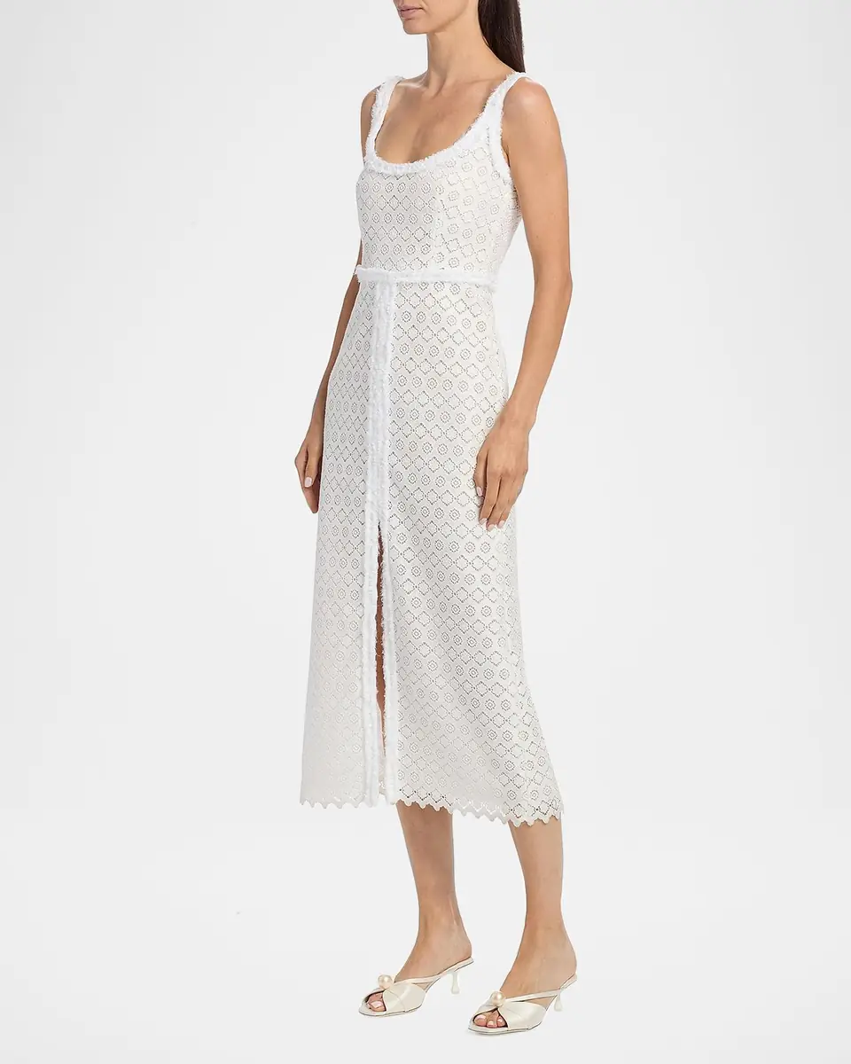 Giambattista Valli Floral Macramé Sleeveless Midi Dress | Thumbnail 4 Giambattista Valli Floral Macramé Sleeveless Midi Dress | Thumbnail 4